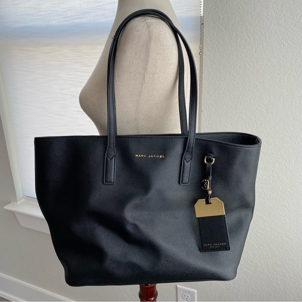 Marc Jacobs Sidekick Tote Saffiano Black Travel Purse Bag